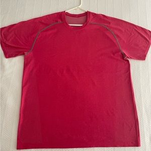 LULULEMON Men’s Short Sleeve Shirt, XXL, Red